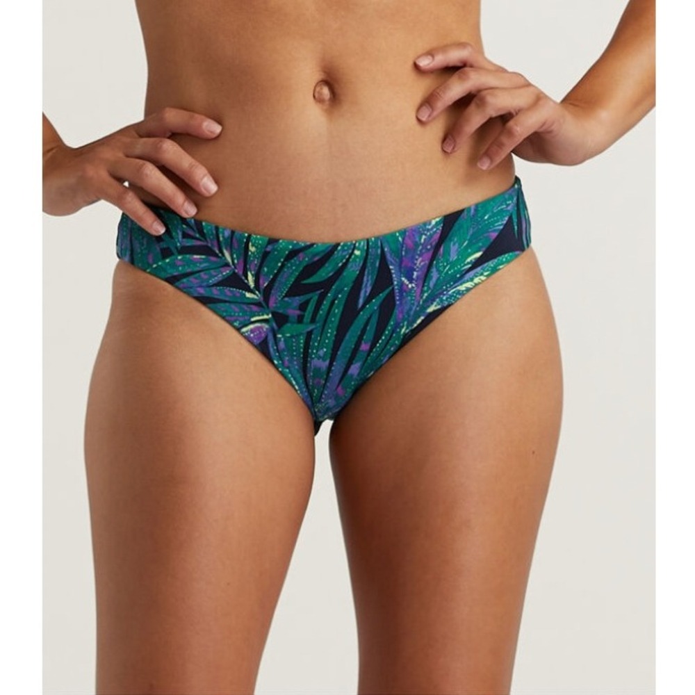 Carve Designs Cardiff Bikini Bottom Womens Size Small Blue Green Tropical Leaf